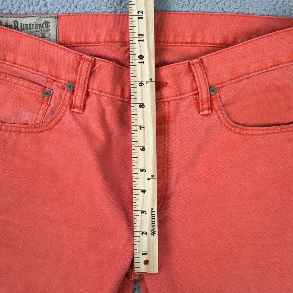 Polo Ralph Lauren Varick Slim 625 Pants Men 32x32 Elite Orange Canvas Button Fly